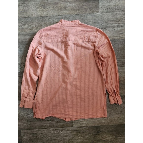 J.JILL Pink Womens Mandarin Collar Knot Buttons Long Sleeve Button Up Shirt XS - Picture 3 of 6